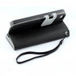 Wholesale iPhone 5 5S Anti-Slip Flip Leather Wallet Case with Stand (Black)